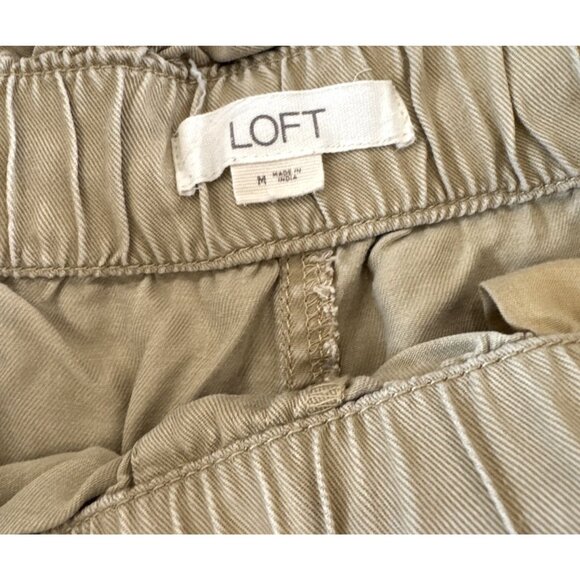 Loft Womens Beige Casual Drawstring Shorts Elastic Waist M - Picture 3 of 7